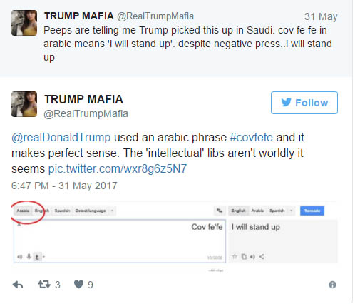 El perfil de Twitter que halló la respuesta del enigma covfefe en Google Translate